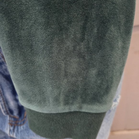 PINK Victoria's Secret Forest Green Velour Hoodie - Picture 2 of 5